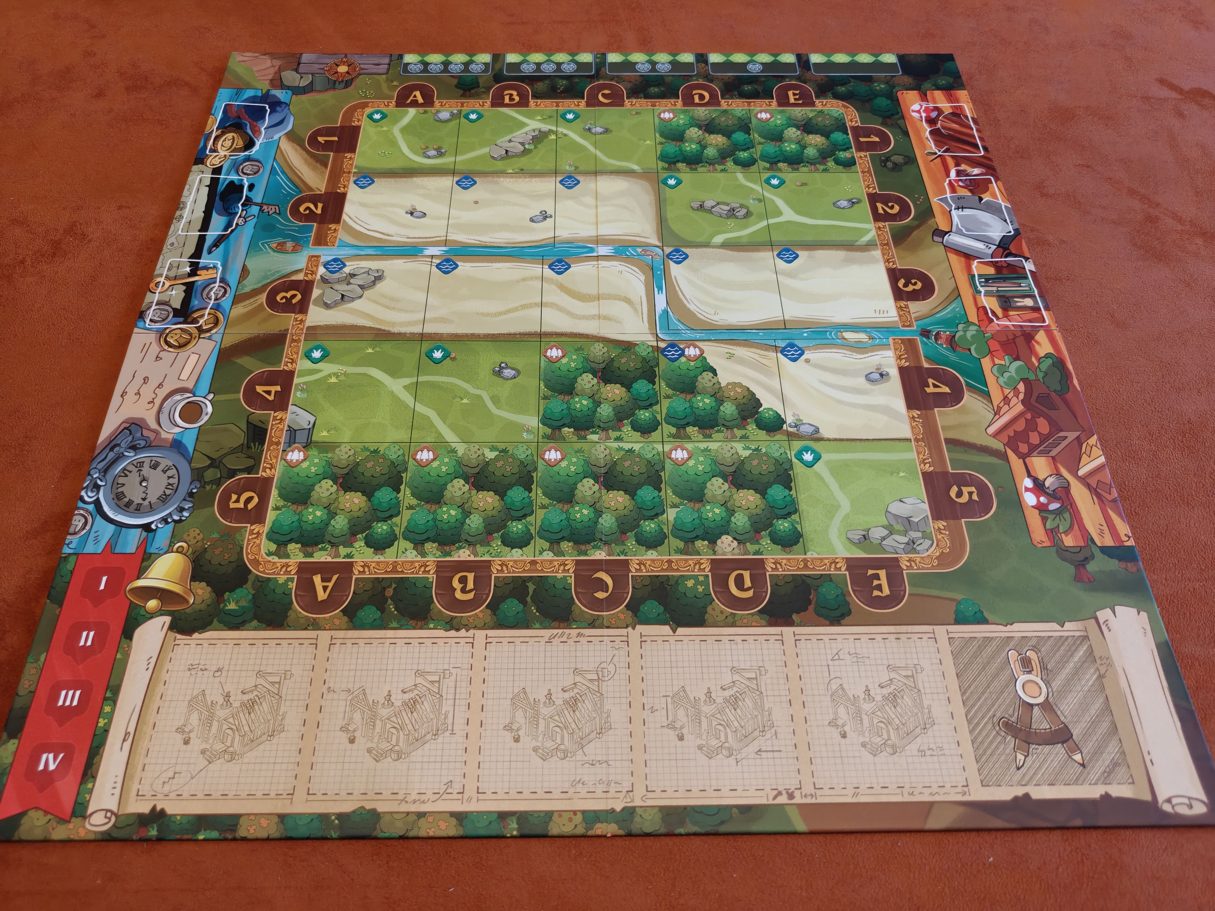 Aperçu du plateau central où nos lapinous vont se déployer tout au long de la partie.