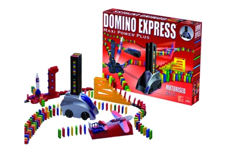 Coffret Domino Express Ultra Power - 188 Dominos + Machine à Placer + 200 Dominos Supplémentaires - Jeu De Construction Dès 6 Ans