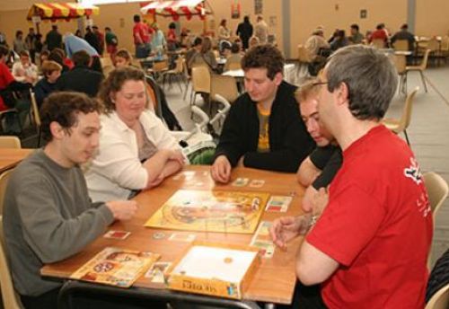 De gauche à droite, Loïc, Catherine, Blue (Cédric), Romuald, Antoine