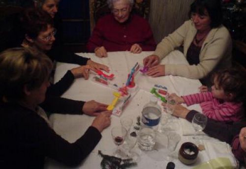 Arlette, Paulette, Agnès et Louise aidée de Loïc