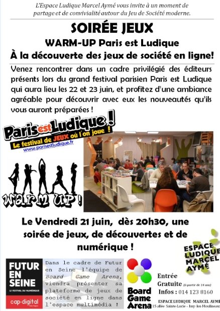 Soirée Warm-Up Paris est Ludique